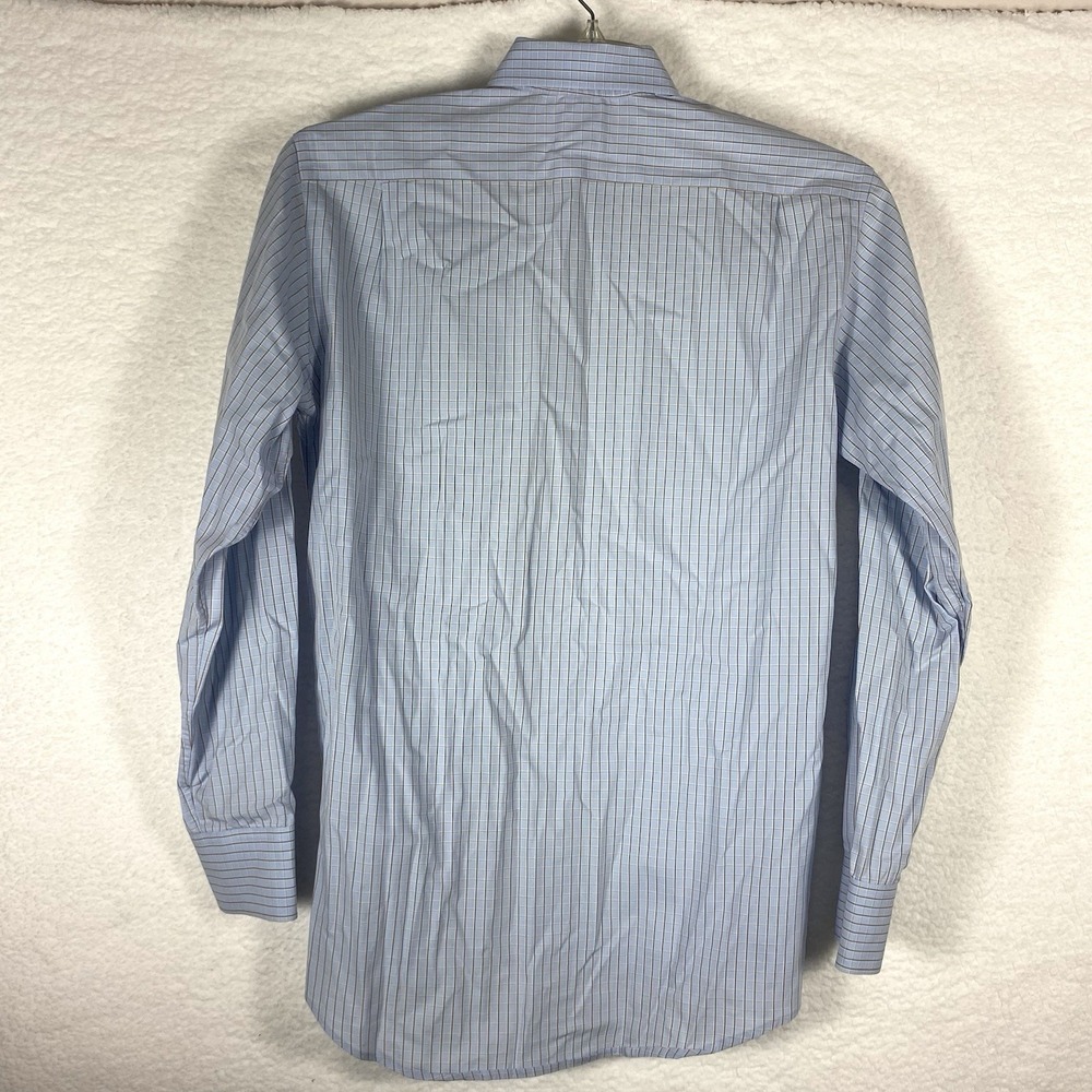 Lacoste Modern Fit Button Down Shirt Mens 38 Blue Gingham Checkered - Picture 3 of 9